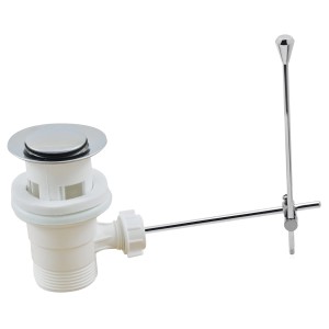 t.b.t. Syfon umywalkowy z cięgłem, chrom i biały.