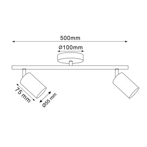 Goldlux Lampa ścienno-sufitowa GOLDI 2xGU10 max. 10W LED złota