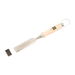 Dłuto do drewna LUX 30 mm z drewnianą rączką i osłoną ostrza do strugania i dłutowania.