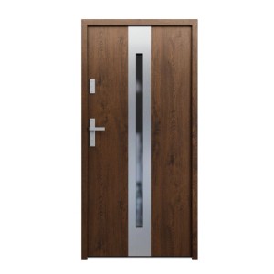 Drzwi zewnętrzne stalowe Aeris Inox orzech 100L