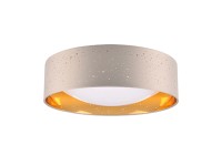 Goldlux Plafon LED TULUZA z abażurem 24W 4000K 2600lm śr. 40 cm taupe-złoty