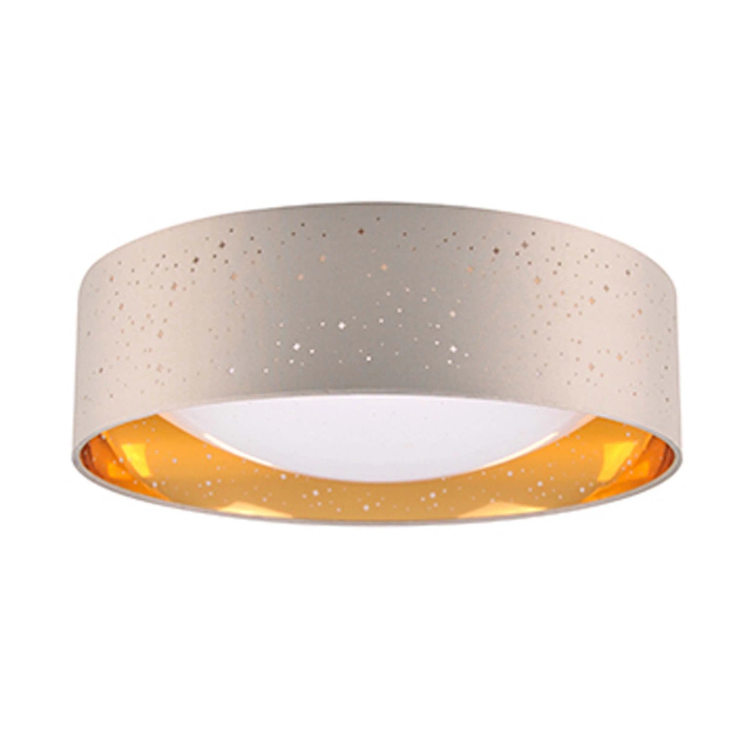 Goldlux Plafon LED TULUZA z abażurem 24W 4000K 2600lm śr. 40 cm taupe-złoty