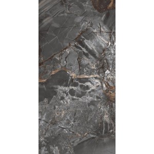 Szara płytka podłogowa z efektem marmuru, idealna do stylowych wnętrz.