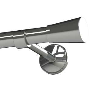 t.b.t. metalowy karnisz do zasłon z chromowanym wykończeniem.