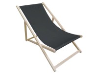 Leżak plażowy drewniany szary