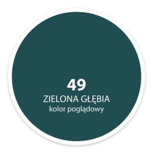 Próbka koloru „Zielona Głębia” (nr 49) farb ściennych t.b.t.