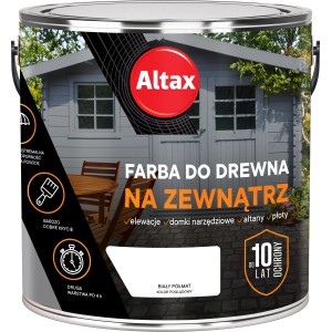 Altax farba do drewna na zewnątrz, puszka. Ochrona elewacji, domków, altan, płotów.