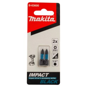 Zestaw bitów Makita, 2 sztuki, PH1, 25 mm, do zakrętarek udarowych. Akcesoria dla majsterkowiczów i profesjonalistów w sklepie OBI.