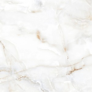 Biała płytka podłogowa z efektem marmuru, idealna do stylowych wnętrz.