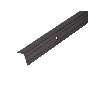 Aluminiowy profil krawędzi schodowych, 20x25x2000 mm, w kolorze brązowym. Profil L do schodów.