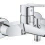 Bateria wannowa Grohe QuickFix Start, chrom, do montażu na ścianie. Jednouchwytowa bateria z przełącznikiem do wanny i prysznica.