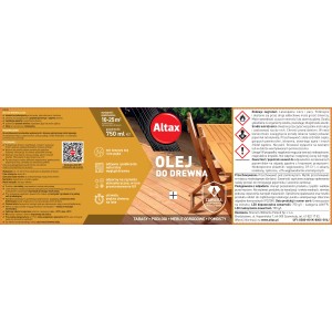 Altax olej do drewna do tarasów, mebli ogrodowych i innych. Chroni i pielęgnuje powierzchnie drewniane.