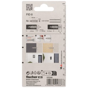Fischer kołek do izolacji FID II 8x35mm, 4 sztuki. Kołki do mocowania w materiałach izolacyjnych.