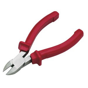 Szczypce boczne 160 mm z czerwonymi uchwytami, idealne do cięcia drutów.