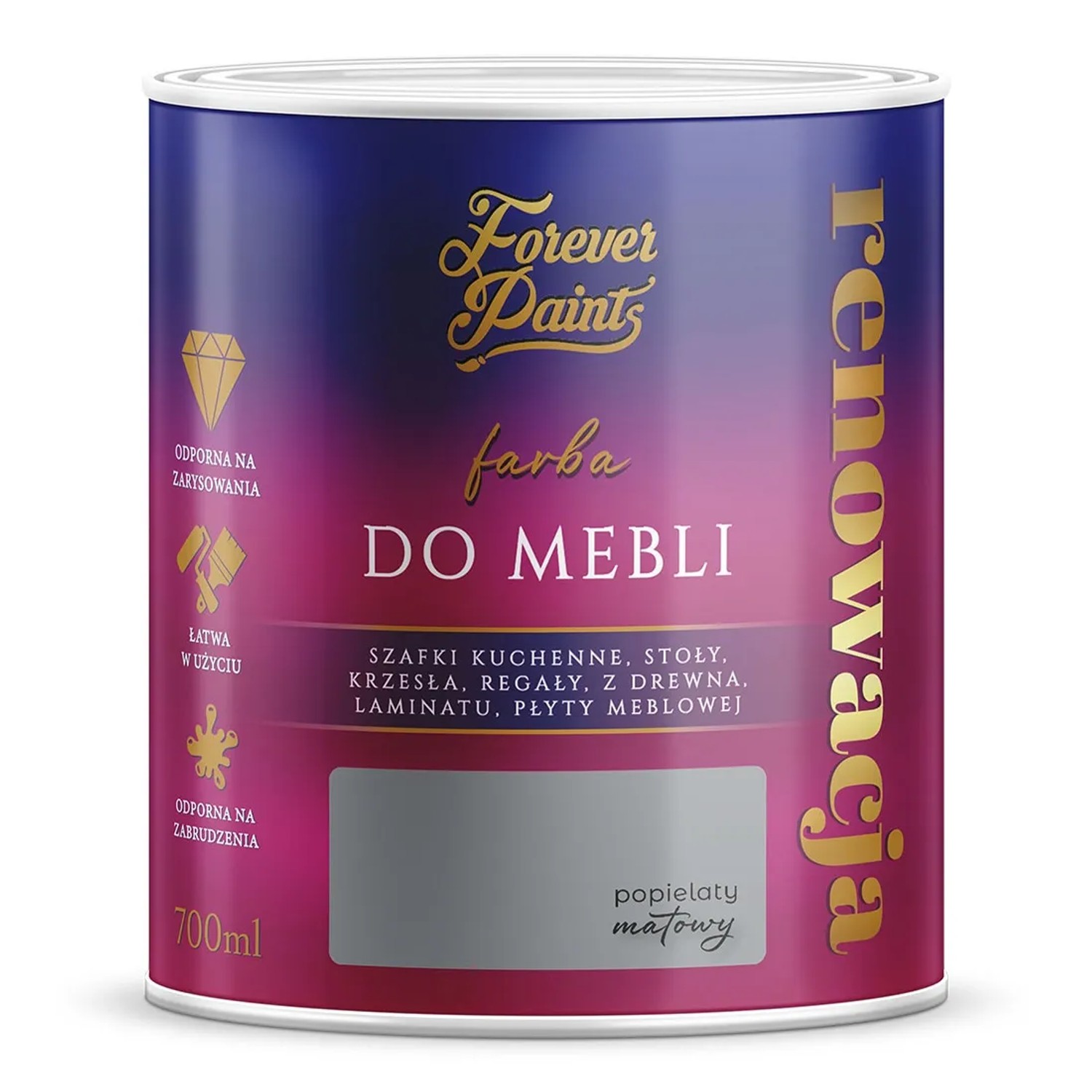 Farba Forever Paints do mebli popielata 0,7L