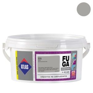 Szara fuga epoksydowa Atlas w białym wiadrze. Do płytek.