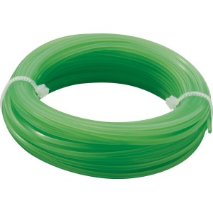 Zielona żyłka t.b.t. do podkaszarki, zwinięta do kosiarek i kos spalinowych.