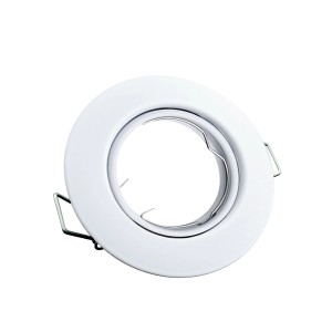 Biała oprawa LED do zabudowy t.b.t., widok szczegółowy.