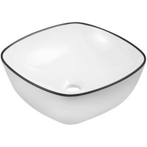 Umywalka nablatowa KR650WH/BL czarna rant 14x41x41