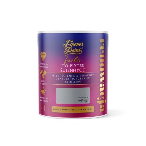 Puszka szarej farby do glazury, porcelany i klinkieru.