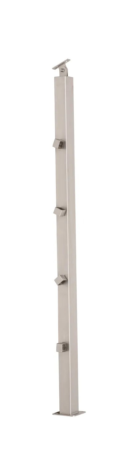 Kornik Słup prostokątny poziomy z przelotkami stal nierdzewna 1000 mm inox