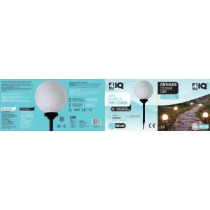 4iQ Lampa solarna LED ZENIT śr. 30 cm czarna