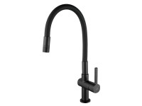 Laveo Bateria zlewozmywakowa z elastyczną 2 funkcyjną wylewką Alita czarna