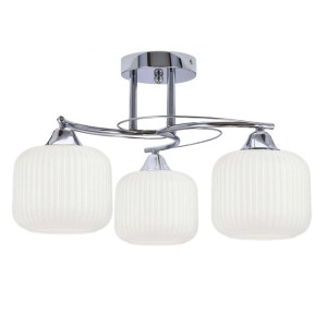 Candellux Lampa sufitowa DOPO chromowa 3xE27 40W klosz biały