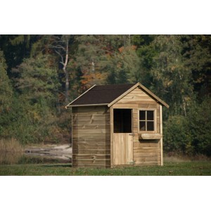 Drewniany domek do zabawy z kategorii Domki z oknem i drzwiami.