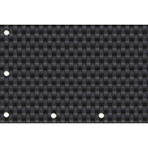 Czarna mata na ogrodzenie t.b.t. z oczkami do mocowania.