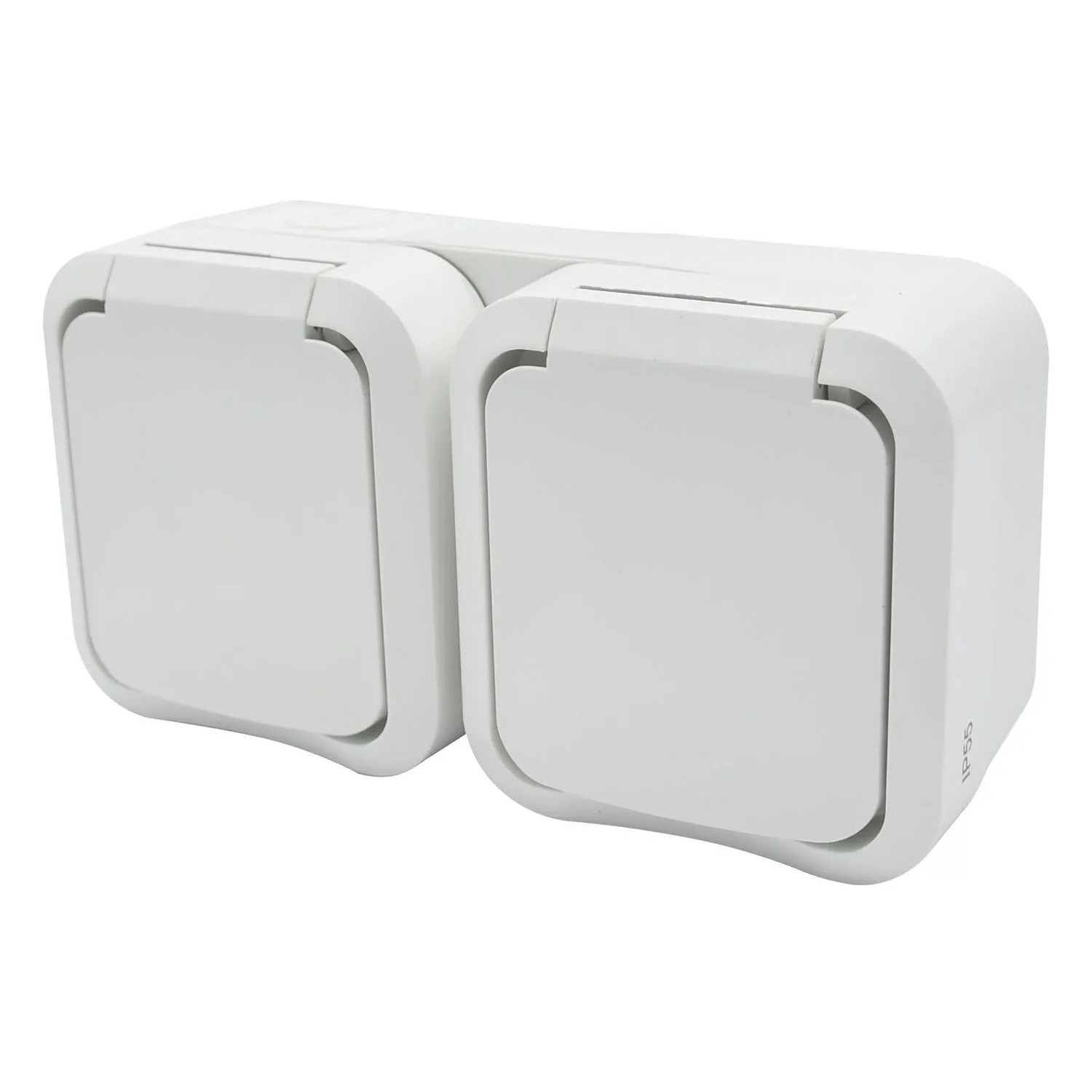 Düwi Gniazdo Aqua Pro podwójne z klapką 2P+Z białe IP55