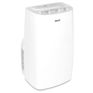 Biały, przenośny klimatyzator t.b.t. do użytku wewnętrznego.