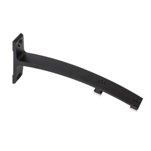 Czarny wspornik karnisza t.b.t. do montażu na ścianie.