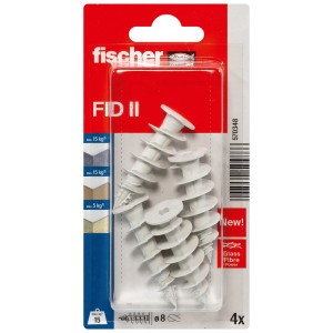 Kołki do izolacji Fischer FID II, 8x35mm, 4 sztuki, do lekkich elementów mocowanych w izolacji termicznej.