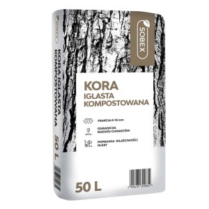 Worek kory ogrodowej Sobex (Kora ogrodowa), 50L, iglasta, kompostowana.