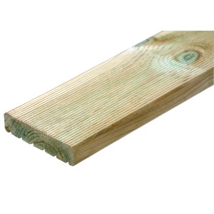 Ryflowana deska tarasowa z drewna, widok szczegółowy.