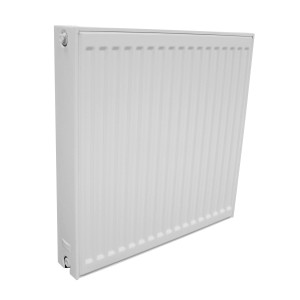 Biały grzejnik t.b.t. do montażu na ścianie. Ogrzewanie do pomieszczeń.