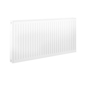 Biały grzejnik do montażu na ścianie. Ogrzewanie do pomieszczeń mieszkalnych.