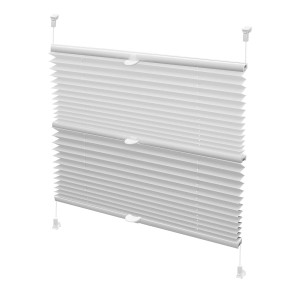 Biała roleta t.b.t. do okien, widok szczegółowy.