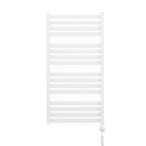 Biały grzejnik t.b.t. do łazienki.