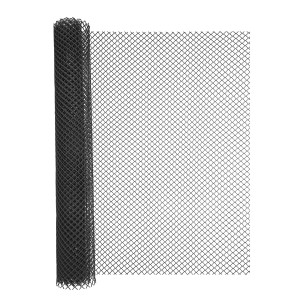Zrolowane czarne ogrodzenie/siatka ogrodzeniowa, część kategorii paneli i ogrodzeń.