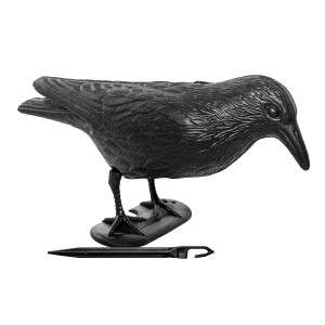 Czarny ptak - atrapa do dekoracji ogrodu ze szpikulcem.