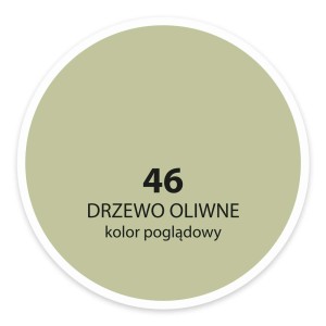 Próbka koloru farby do ścian t.b.t. w kolorze oliwkowej zieleni (nr 46).