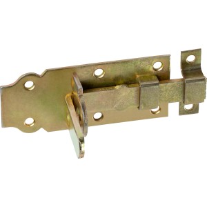 Żółty ocynkowany zasuwa do drzwi, 100x45mm, do przykręcania do drzwi i bram.