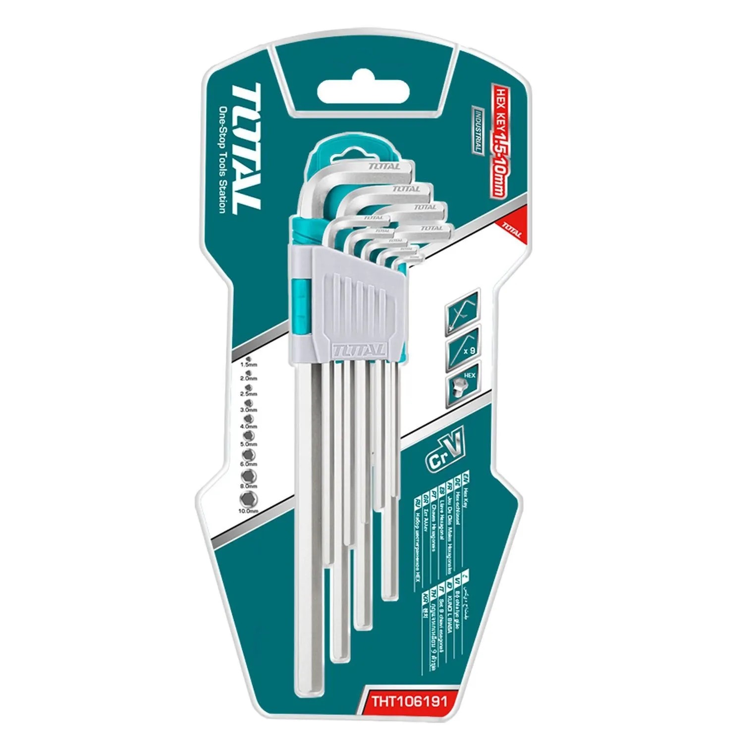 TOTAL Tools Klucze imbusowe 1,5-10 mm - 9 szt.