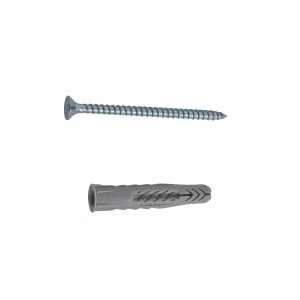 Fischer Uniwersalny kołek UX 8x50 ze śrubą, odpowiedni do różnych materiałów budowlanych.