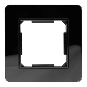 Czarna ramka t.b.t. do włączników i gniazdek.