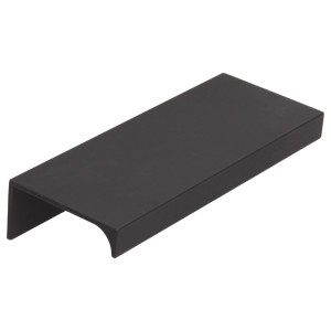 Czarny metalowy uchwyt meblowy t.b.t. do szuflad i szafek.