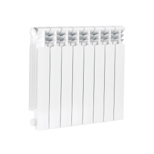 Biały grzejnik t.b.t. do montażu na ścianie. Ogrzewanie do wnętrz.