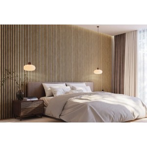 Lamele ścienne filc Rivera/ czarny 7L 270x30x2